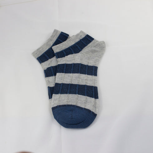 Furor Blue Stripe Winter Ankle Socks